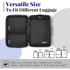 6-Piece Travel Compression Packing Cubes Set Luggage Organizer Bags for Carry-On
