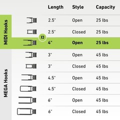 Heavy Duty Magnetic Hooks 25 lb – 4 in Open Hooks for Steel Surfaces, Easy-Relea