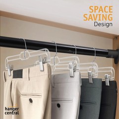Premium 14 Inch Clear Pants Hangers with Adjustable Clips – 12 Pack Space-Sav…