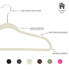 Ivory Velvet Hangers 25-Pack