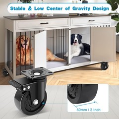 5 Inch Heavy Duty Casters Set of 4, Industrial Grade Casters 9900 lbs, Low Gr…