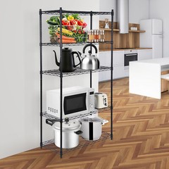 5 Tier Wire Shelves Rack Storage Unit Large Space Adjustable Metal Shelving Blac