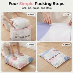 No‑Pump Vacuum Storage Bags, 2026 New Heavy-Duty Press & Seal For Clothes