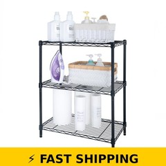 Hyper Tough 3-Tier Wire Shelving Rack – Black, 750 lbs Capacity