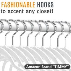 50 Pack Slim Plastic Hangers 17.7 Inch Non Slip Heavy Duty White