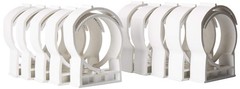 10-Pack 4″ White Pipe Hangers | Surface Mount Polypropylene | Durable One-Piece
