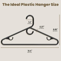 UEAKPIC Black Plastic Hangers 36 Pack, Heavy Duty Clothes Hangers with Center…