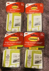 3M of 12 Medium And 12 Large Packs Each Command Picture Hanging Strips Lot of 4