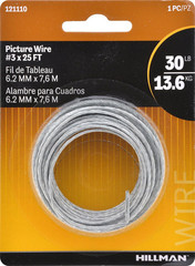 Steel Wire Rope Picture Hanging Wire 25 #16 x 200 Silver