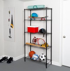 5 Tier Heavy Duty Steel Shelving Unit Adjustable Storage 200 Pounds Black 72 …