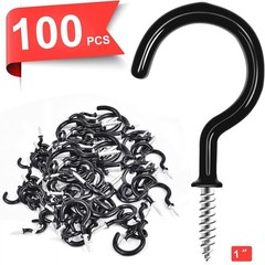 Contemporary Vinyl Coated Screw Hooks – 100 Pack for Elegant Hanging Solutions