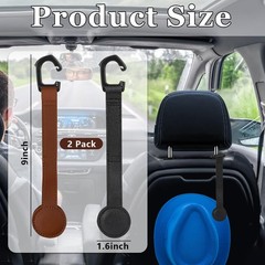 2 Pcs Cowboy Hat Holder for Truck,Magnetic Hat Clip,Leather Hat Holder for Ca
