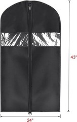 5 Pack 43″ Garment Bags Suit Coat Jacket Covers (Hanging zipper Bags)