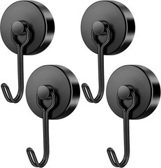 4 Pack 110LBS Magnetic Hooks Heavy Duty Neodymium Magnet Hooks for Hanging, Magn