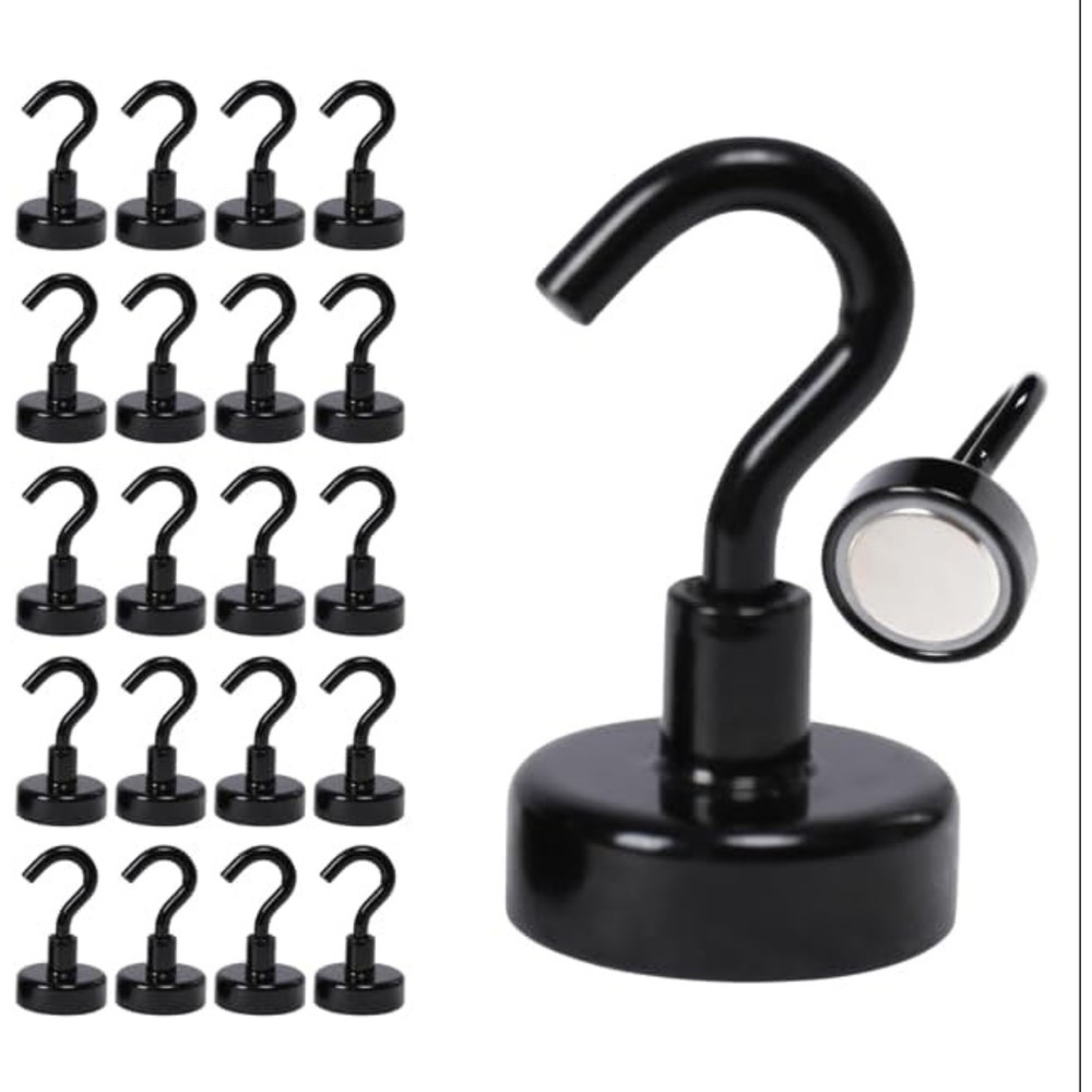20Pack Magnetic Hooks 30Lbs+ Magnet Hooks Heavy Duty Strong Magnets
