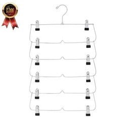 6-Tier Pant & Skirt Hanger, Heavy Duty Chrome Metal, Space Saving, 1