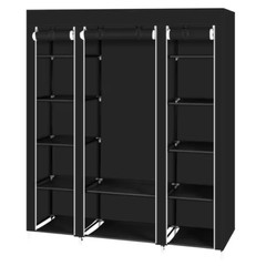 68.9 In. H X 59 In. W X 17.7 In. D Black Non-Woven Fabric Wardrobe Portable Clos