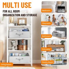 4 Pack Large Closet Shelf Organizer Bins with Handles-Trapezoid Storage Baskets