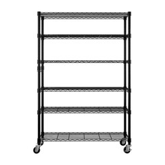 6-Tier Storage Shelf Shelving Unit Rolling Shelves Heavy Duty Metal Rack 82”H