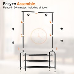 Garment Rack with Shelves Heavy Duty Clothing Rack Organizer