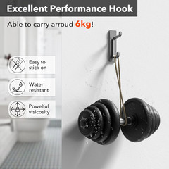 Wall Hooks for Coat and Towel: 13LB Strong Adhesive Door Hanger Stick