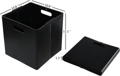 Foldable Black Storage Cubes with Handles – 4 Pack Baskets for Organizing