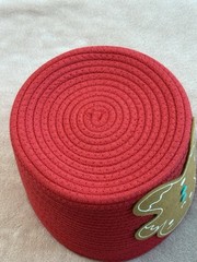 Lucky Star Holiday Decorative Gingerbread Red Rope Basket