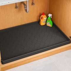 Jin&Bao Waterproof Under Sink Mat 34″ x 22″ Silicone Cabinet Protector
