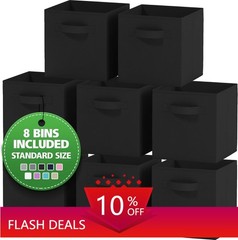 NEW.Storage Cube Set, 8-Piece – 10.5×10.5×11 inches – (Black)