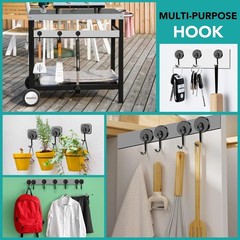 Versatile 8-Pack Black Magnetic Hooks – Holds Up to 120lbs for Organizing