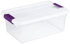 15 Quart Clearview Latch Storage Container with Sweet Plum Handles