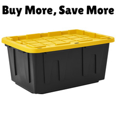 Member’s Mark 27 Gal Heavy Duty Storage Tote Black Yellow 100lb USA New