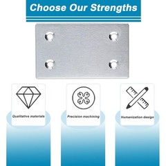 50-Pack Silver Mending Plate for Wood, 2.36inx1.5in Stainless Steel Flat Brac…