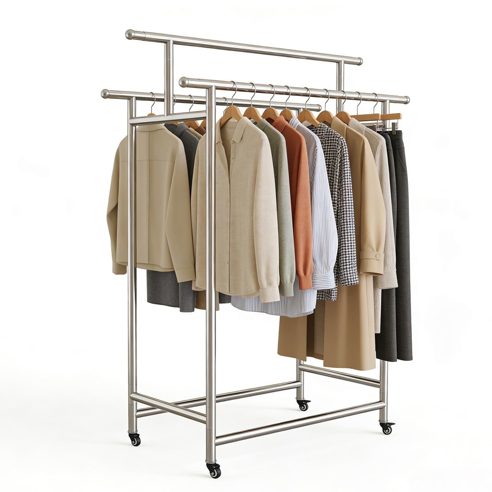 DEGEDUN Heavy Duty Clothes Rack Load 660LBS, Portable& Adjustable Clothes Rac…