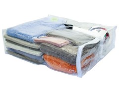 5-Pack Clear Vinyl Zippered Storage Bags 24 x 27 x 7 for Comforters and Bedding