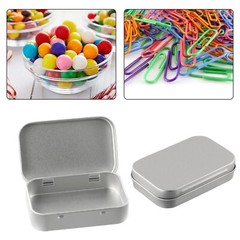 6 Pcs Metal Box Container Hinged Lid Small Empty Storage Box For Small Cosmetics
