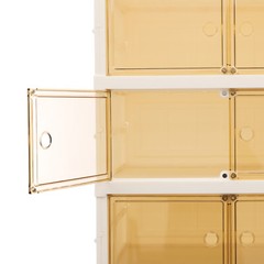 9 Tiers-36 Pairs Shoe Box Foldable Shoe Rack Shoe Storage Organizer W/ Doors