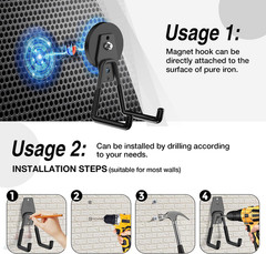 Heavy Duty Storage Magnetic Utility Hooks Large Garage Strong Extra Magnet