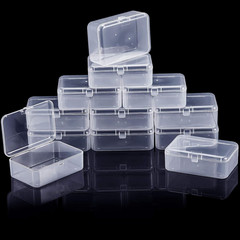 12 Pack Clear Plastic Beads Storage Containers Box with Hinged Lid for Beads and