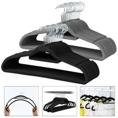 Non-Slip Flocked Velvet Hangers Clothes Hangers Suit/Shirt/Pants 100/200/300/400