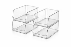 Stackable Multi Tier Organizer 4 Peice– Plastic Storage Bins-Utopia Home.