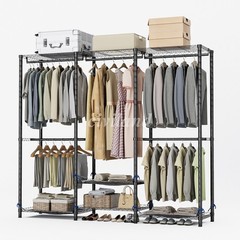 Heavy Duty Garment Rack Large Clothes Rack Freestanding Closet Clothing Shelves