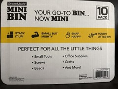 GreenMade Mini Bin 10 Pack Stackable Storage Bins w/ Lid Black Yellow Tiny Tote