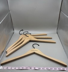 Calvin Klein Curved Wooden Hangers (4) Coat Jacket Shirt Four 17”