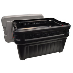 Rubbermaid 24 Gallon Action Packer Storage Bin, Heavy Duty Plastic, Lockable, Bl