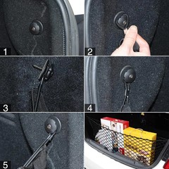 Car Rear Cargo Net, Universal Adjustable Elastic Trunk Cargo Storage Organizer N