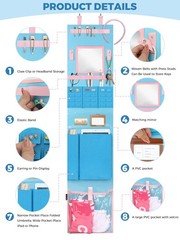 Felt Police Locker Organizer with Soft Mirror, 52 X 11 Inches Hanging Locker …