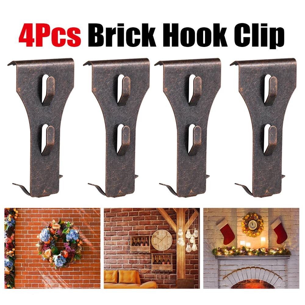 Christmas Brick Clips for Hanging Outdoors 4Pcs Fits 2.36-2.76in Brick No Drill