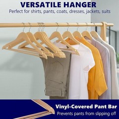 Wooden Hangers Pack of 10 20 & 30 Suit Hangers Premium Natural Finish Home Us