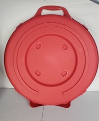 New 24″ Diameter Plastic Red Wreath Storage Box Holiday Christmas Homz